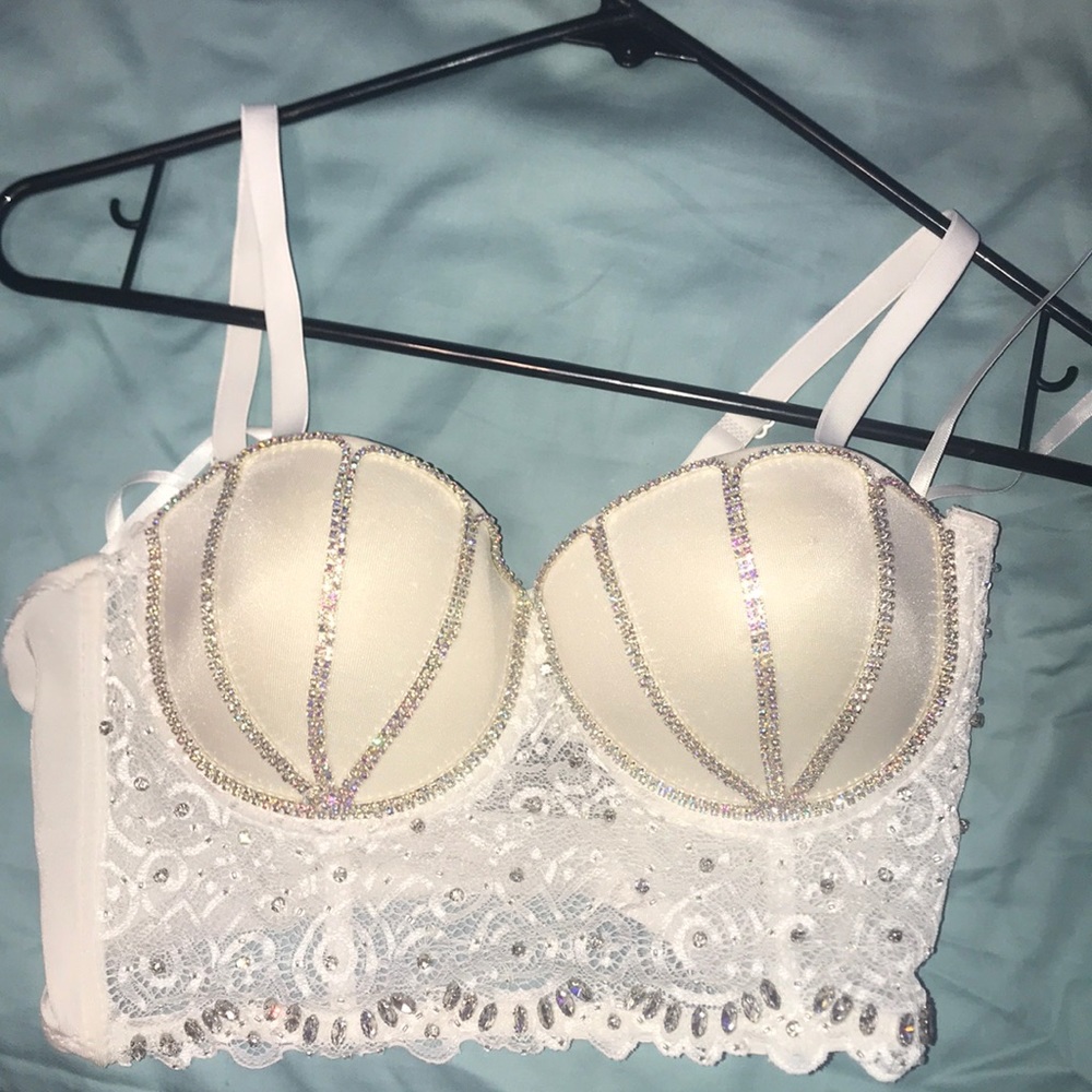 a cute little corset top with stones all over
